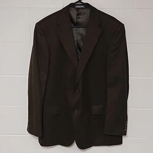 Oscar De Larenta 100% Wool Blazer suit Coat Jacket Brown & Black 46 Long
